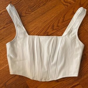 PU leather tank crop top